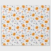 Papier Cadeau Ghost mignon et Halloween Citrouille (Plat)