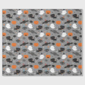 Papier Cadeau Ghosts, Chats, chauves-souris et Citrouilles d'Hal (Plat)