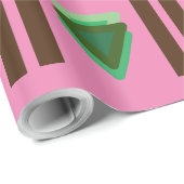 PAPIER CADEAU GIFT _BEAUTIFUL_LETTER_PINK_GREEN__BROWN_BLACK (Coin rond)