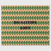 PAPIER CADEAU GIFT _BEAUTIFUL_LETTER_TREE_GREEN__BROWN_BLACK (Plat)