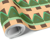 PAPIER CADEAU GIFT _BEAUTIFUL_LETTER_TREE_GREEN__BROWN_BLACK (Coin rond)