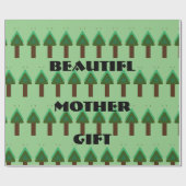 PAPIER CADEAU GIFT _MOTHER_LETTER_TREE_GREEN_SAGE_BROWN_BLACK (Plat)