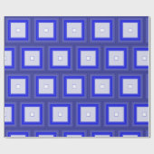 Papier Cadeau Gift wrap - Concentric Squares in Blue Tones (Plat)