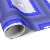 Papier Cadeau Gift wrap - Concentric Squares in Blue Tones (Coin rond)
