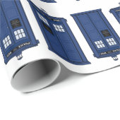 Papier Cadeau Giftwrap bleu de geek de boîte de POLICE (Coin rond)