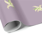 Papier Cadeau Giftwrap chic, lis de la vallée sur le mauve (Coin rond)