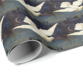 Papier Cadeau Giftwrap :  Colombe la nuit (Coin rond)