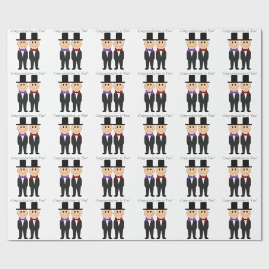 Papier Cadeau Giftwrap Mariage Gay Deux Chambres (Plat)