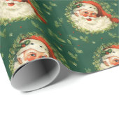 Papier Cadeau Giftwrap :  Père Noël gai (Coin rond)