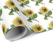 Papier Cadeau Giftwrap : Tournesols (Coin rond)