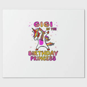 Papier Cadeau Gigi de la princesse d'anniversaire - Grand-mère D