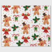 Papier Cadeau Gingerbread Christmas Candy Ribbon (Plat)