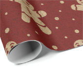 Papier Cadeau Gingerbread Cookie de Noël personnalisé photo (Coin rond)