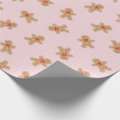 Papier Cadeau Gingerbread Cookie Pattern - Pink Christmas design (Coin)