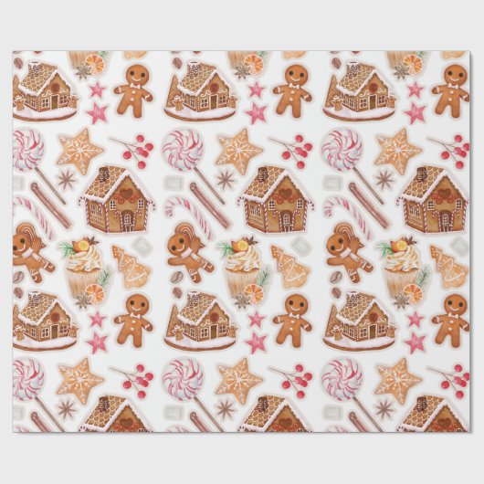 Papier Cadeau Gingerbread Cookies Candyland (Plat)