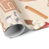 Papier Cadeau Gingerbread Cookies & Hot Chocolate Wrapping Paper (Coin rond)