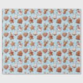 Papier Cadeau Gingerbread Cookies Noël (Plat)
