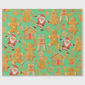 Papier Cadeau Gingerbread Cookies Noël (Plat)