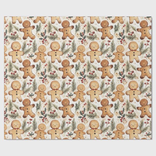 Papier Cadeau Gingerbread Homme Cookie (Plat)