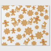 Papier Cadeau Gingerbread Homme Cookie Motif Noël (Plat)