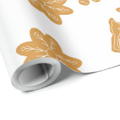 Papier Cadeau Gingerbread Homme Cookie Motif Noël (Coin rond)