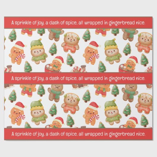 Papier Cadeau Gingerbread Homme Noël (Plat)