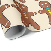 Papier Cadeau Gingerbread Hommes Cookies (Coin rond)