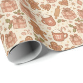 Papier Cadeau Gingerbread Joy (Coin rond)