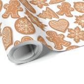 Papier Cadeau Gingerbread Man Cookie Christmas Motif Cadeau (Coin rond)