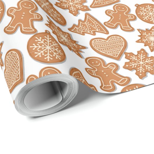 Papier Cadeau Gingerbread Man Cookie Christmas Motif Cadeau (Coin rond)