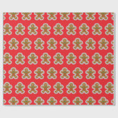 Papier Cadeau Gingerbread Man Making The Angel In The Snow  (Plat)