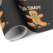 Papier Cadeau Gingerbread Man Oh Snap Christmas Cookie Baking (Coin rond)