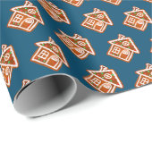 Papier Cadeau Gingerbread motif de Noël (Coin rond)