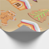 Papier Cadeau Gingerbread Village Motif de vacances (Coin)
