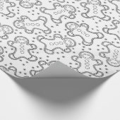 Papier Cadeau Gingerbreads Cute Black and White Christmas (Coin)