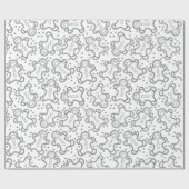 Papier Cadeau Gingerbreads Cute Black and White Christmas (Plat)