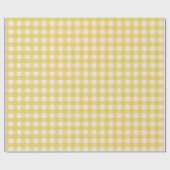 Papier Cadeau Gingham à carreaux jaune ensoleillé classique (Plat)
