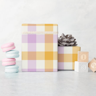 Papier cadeau - Gingham à fleurs coniques