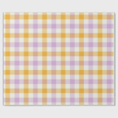 Papier cadeau - Gingham à fleurs coniques (Plat)