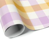 Papier cadeau - Gingham à fleurs coniques (Coin rond)
