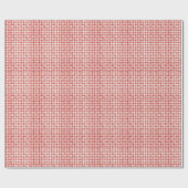 Papier Cadeau Gingham Aquarelle Rouge (Plat)