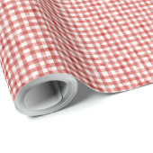 Papier Cadeau Gingham Aquarelle Rouge (Coin rond)