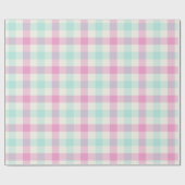Papier Cadeau Gingham Barbe à Papa (Plat)