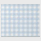 Papier Cadeau Gingham Bleu et Blanc (Plat)