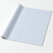 Papier Cadeau Gingham Classique Bleu Poussiéreux (Déroulé)