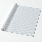 Papier Cadeau Gingham Classique de Printemps | Bleu Poudre (Déroulé)