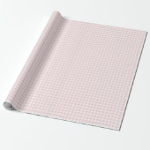 Papier Cadeau Gingham Classique de Printemps | Douce Rose (Déroulé)