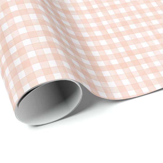 Papier Cadeau Gingham Classique en Terracotta (Coin rond)