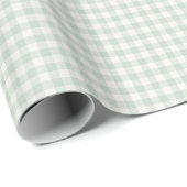 Papier Cadeau Gingham Classique Printemps | Sauge Atténué (Coin rond)