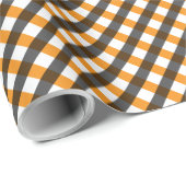 Papier Cadeau Gingham Halloween 10 (Coin rond)